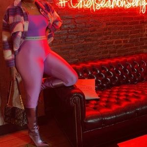 Purple Versace Leggings/ Skims Bodysuit